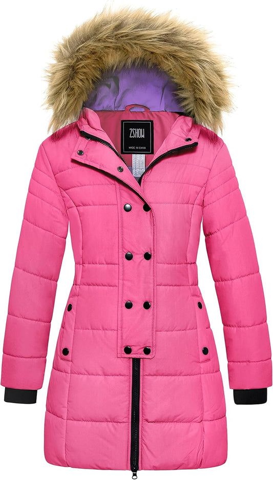 Girls' Long Winter Coat Parka Water Resistant Warm Puffer Jacket