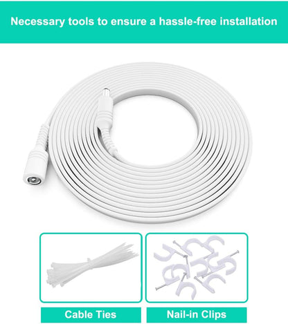 30Ft 12V DC Extension Cable 2Pack,Power Supply Extension Cord 2.1Mm X 5.5Mm 5521 12V DC Adapter Flat Female to Male Extender Wire for IP Network,Cctv Security Camera,Dvrs,5V,9V,24V,Volt,25