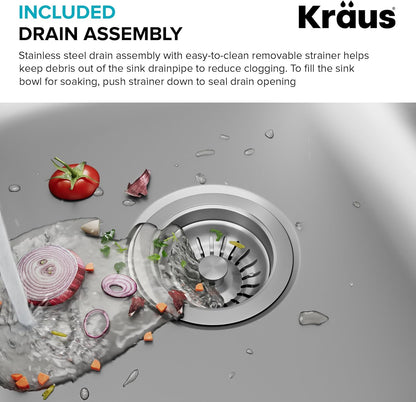 KBU22 32 Inch Undermount 50/50 Double Bowl 16 Gauge Stainless Steel Kitchen Sink