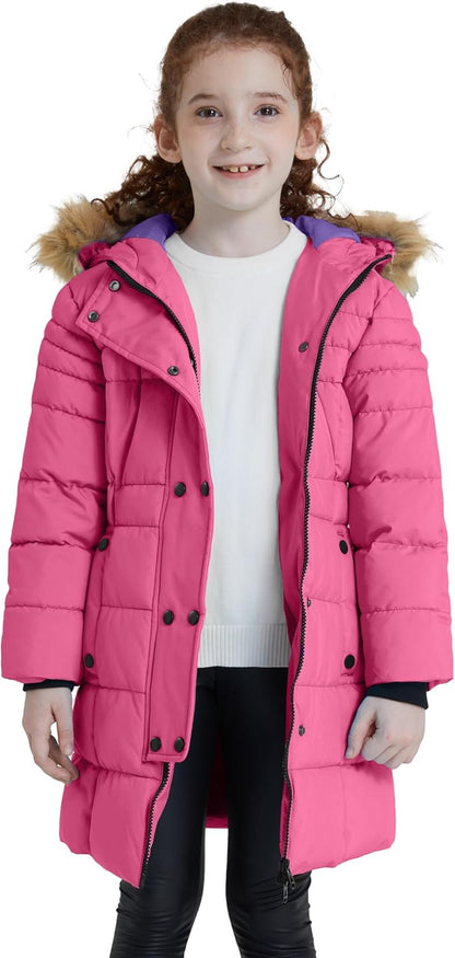 Girls' Long Winter Coat Parka Water Resistant Warm Puffer Jacket